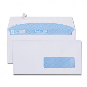 Boîte de 500 enveloppes blanches DL 110x220 90 g/m² fenêtre 35x100 bande de protection