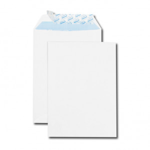 Boîte de 500 pochettes blanches C5 162x229 90 g/m² bande de protection