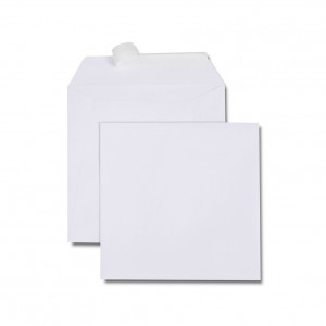 Boîte de 500 enveloppes carrées blanches 220x220 90 g/m² bande de protection